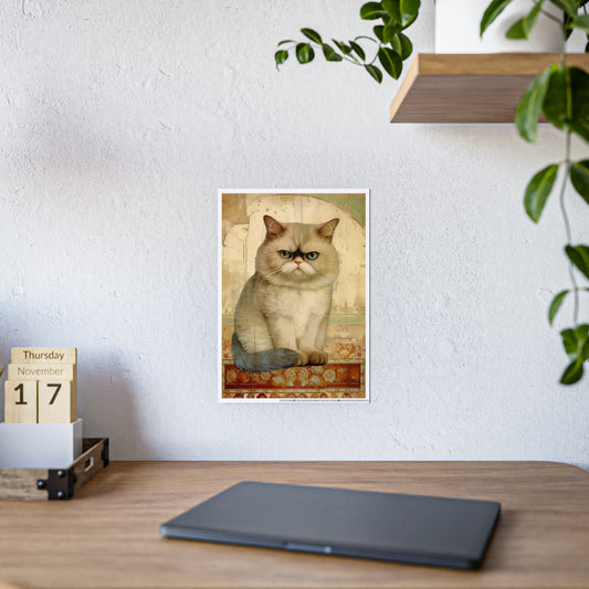 Glossy Cat Art Poster, Cat Lover Decor, Unique Cat Print - VYBE Shop
