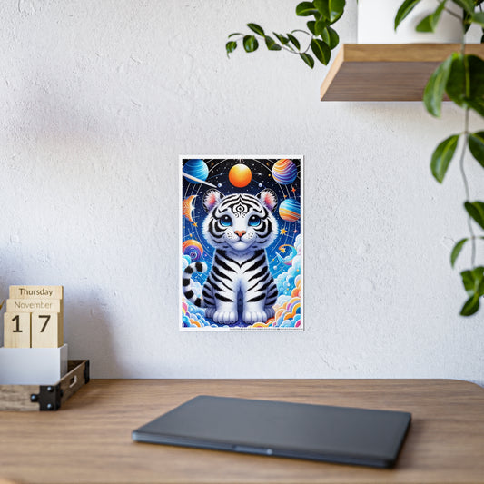 Vibrant Tiger Art - Colorful Animal Gloss Poster - VYBE Shop
