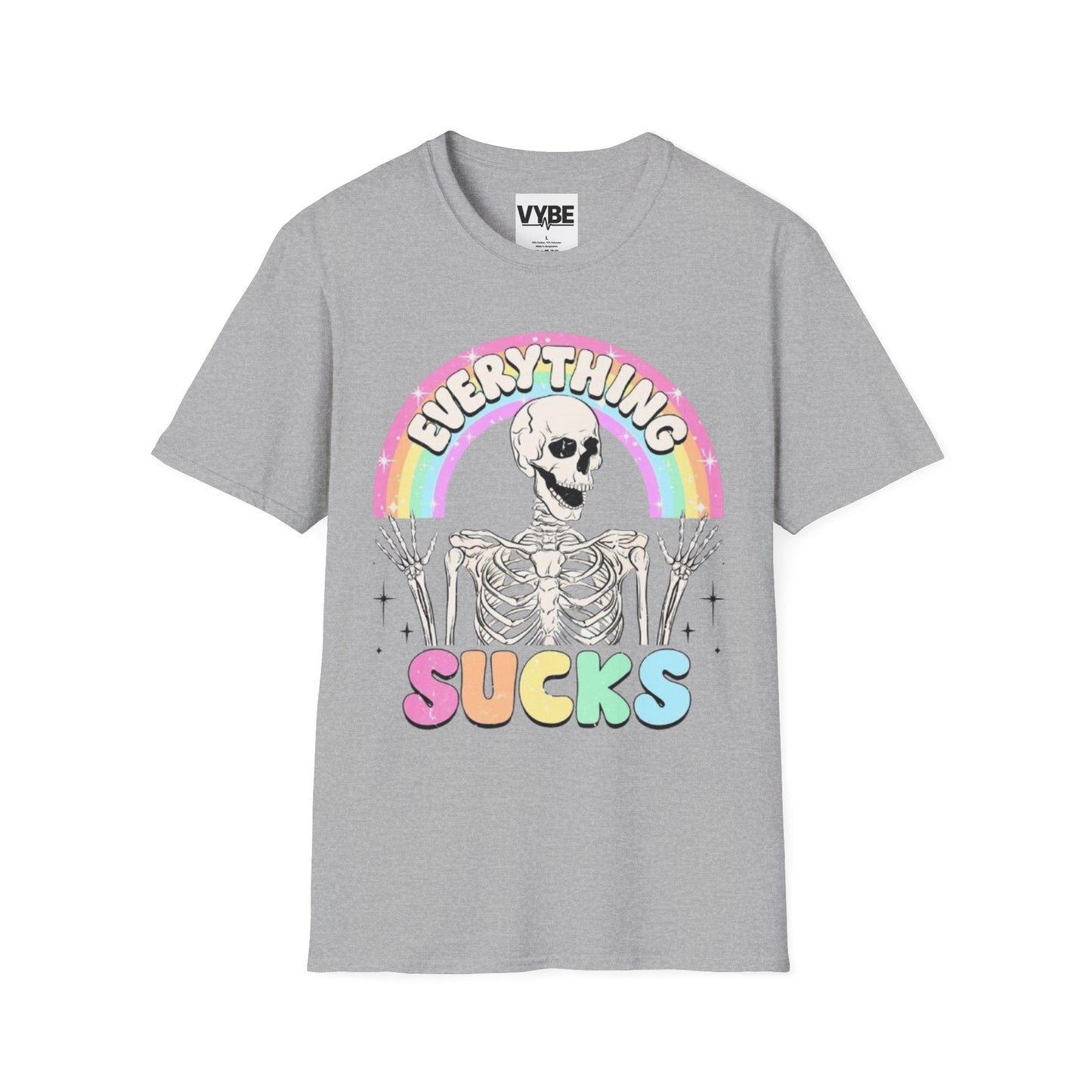 Funny- Everything Sucks Vintage Skeleton T-Shirt - VYBE Shop
