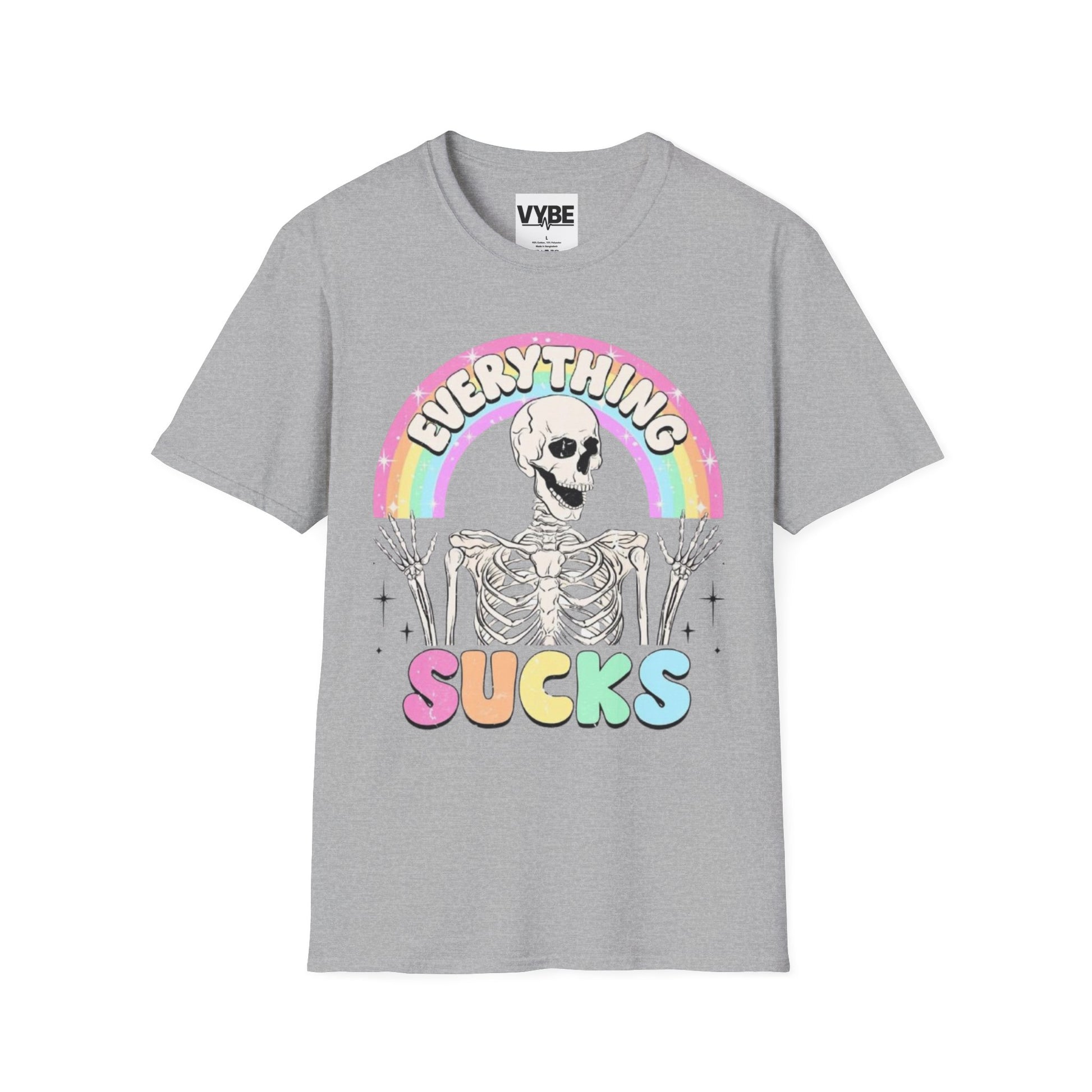 Funny- Everything Sucks Vintage Skeleton T-Shirt - VYBE Shop