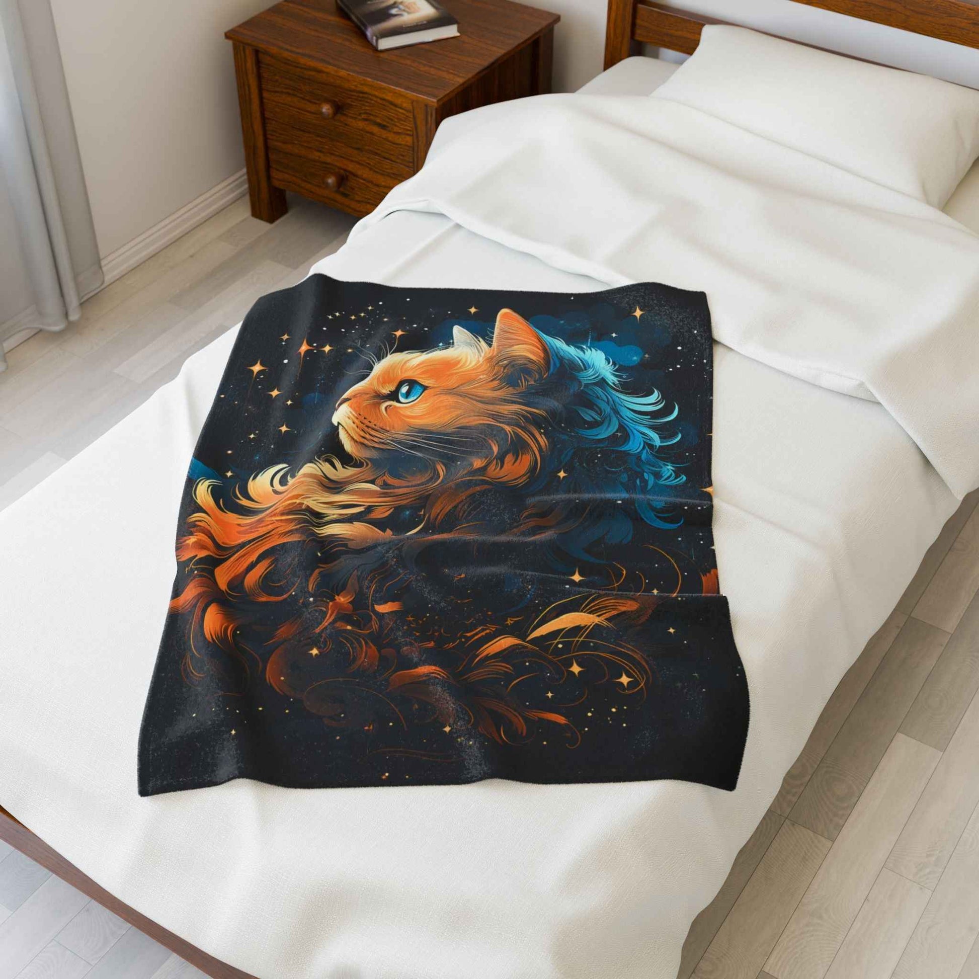 Cosmic Cat Plush Blanket