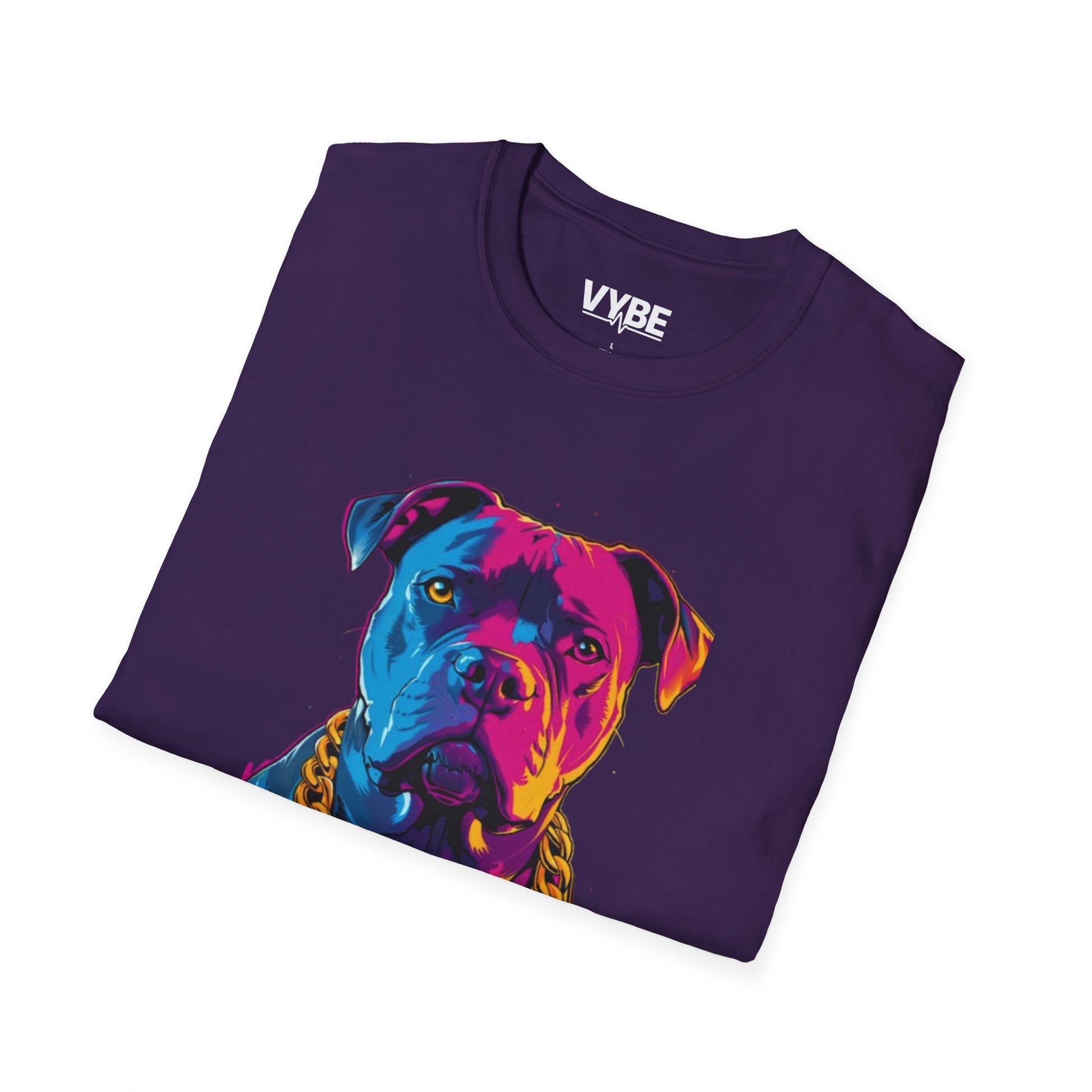 Neon- Chain-Wearing Dog T-Shirt - VYBE Shop