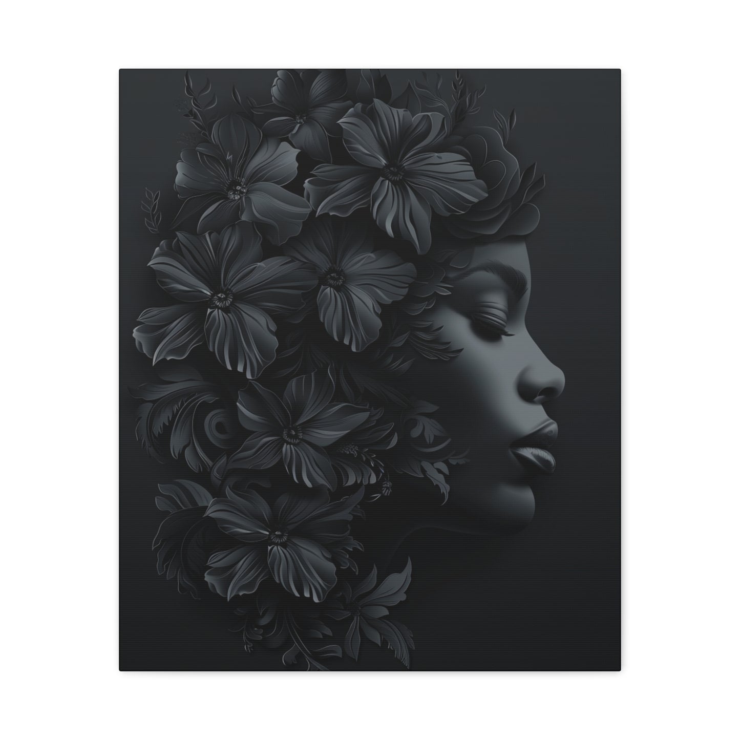 Elegant Floral Canvas Wall Art, Modern Home Decor, Black and White Art, Contemporary Living Room Decor, Gift for Her, Minimalist Art - VYBE Shop