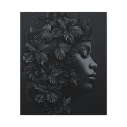 Elegant Floral Canvas Wall Art, Modern Home Decor, Black and White Art, Contemporary Living Room Decor, Gift for Her, Minimalist Art - VYBE Shop