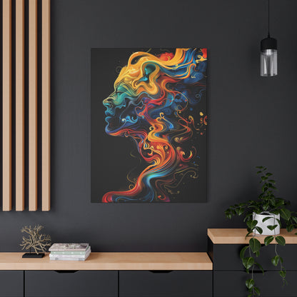 Colorful Abstract Portrait Canvas Art, Modern Wall Decor, Gift for Home, Living Room, Unique Artwork, Trending Decor - VYBE Shop