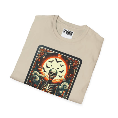 Halloween Skeleton Tarot T-Shirt - Embrace the Spirit of the Season - VYBE Shop