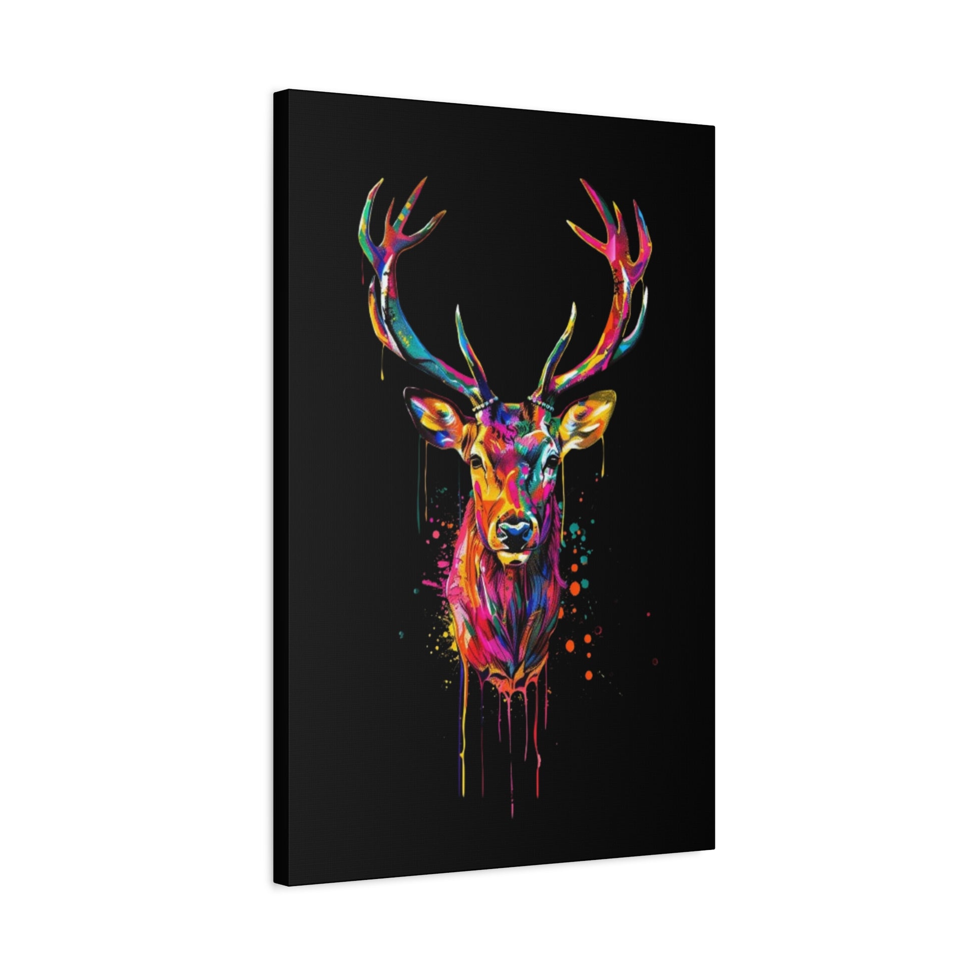 Neon Deer Design Matte Canvas Framed Print - VYBE Shop