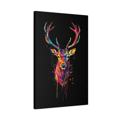 Neon Deer Design Matte Canvas Framed Print - VYBE Shop