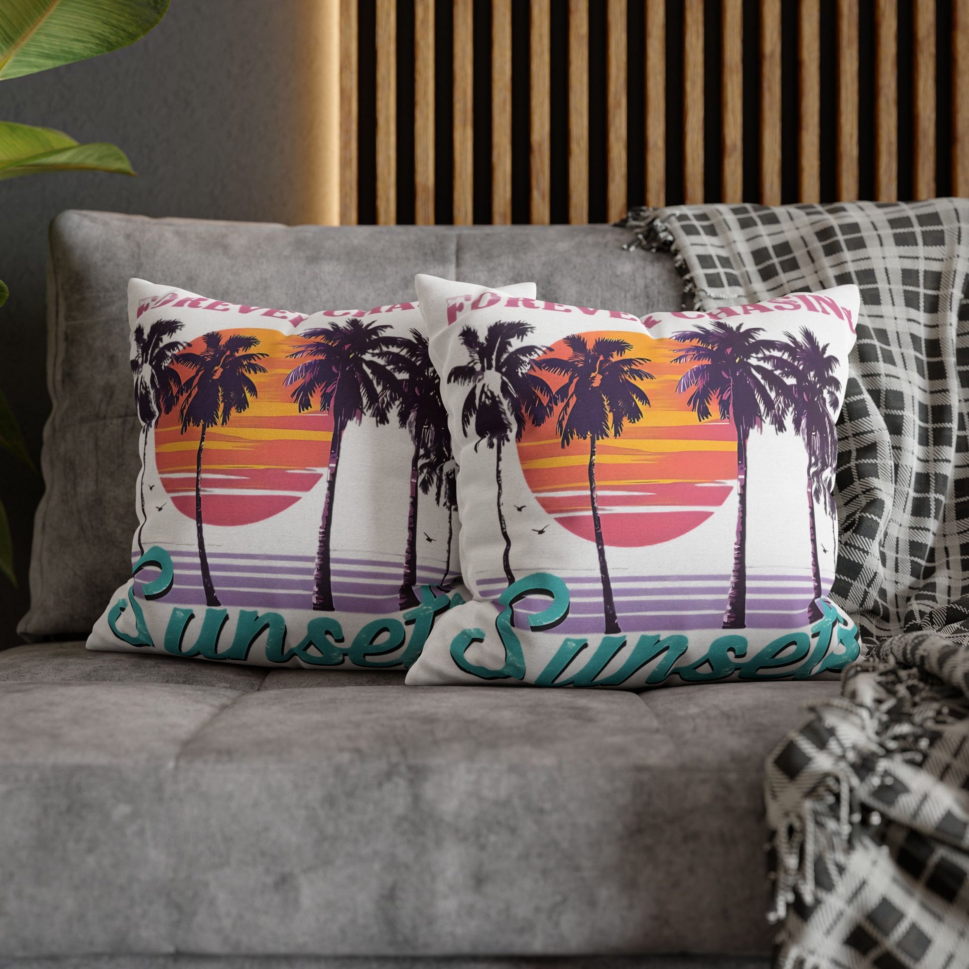 Sunset Chaser Pillowcase for Tropical Decor and Beach Vibes - Perfect Home Accent and Gift for Sunset Lovers - VYBE Shop