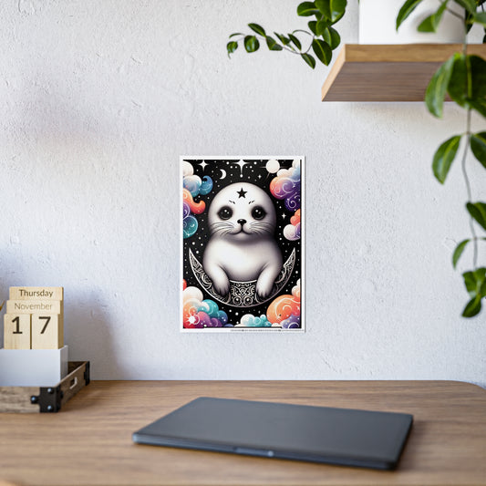 Whimsical Seal Poster, Cute Animal Decor - VYBE Shop