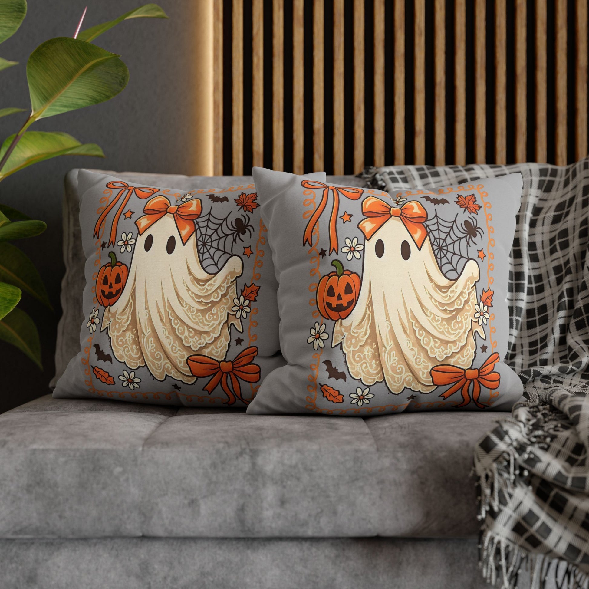 Halloween Ghost Pillowcase - Cozy Decorative Pillow for Fall Home Decor and Spooky Gifts - VYBE Shop
