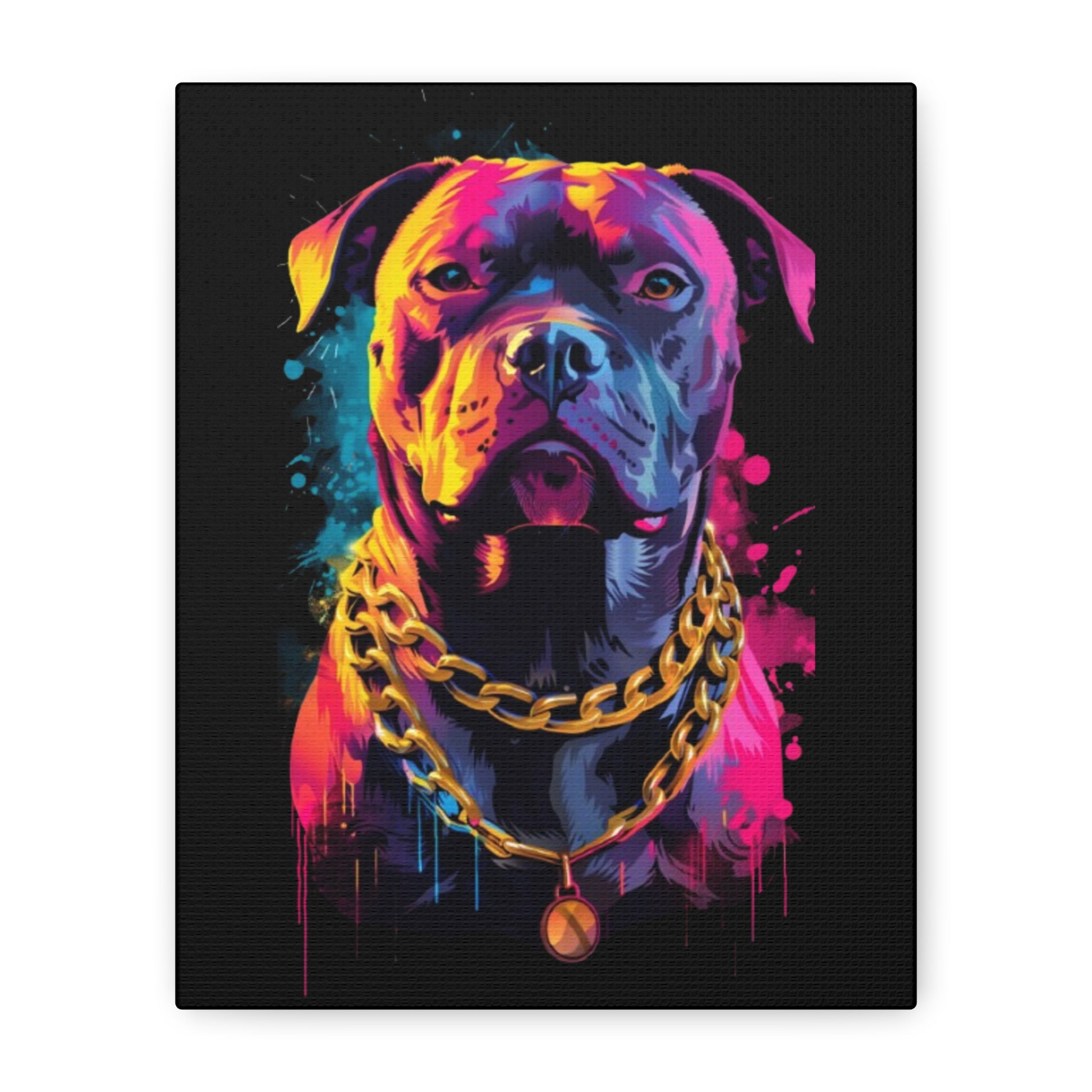 Vibrant Dog Portrait Canvas Art, Dog Lover Gift, Home Decor, Unique Wall Art, Pet Memorial Decoration, Colorful Art Print - VYBE Shop