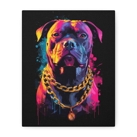 Vibrant Dog Portrait Canvas Art, Dog Lover Gift, Home Decor, Unique Wall Art, Pet Memorial Decoration, Colorful Art Print - VYBE Shop