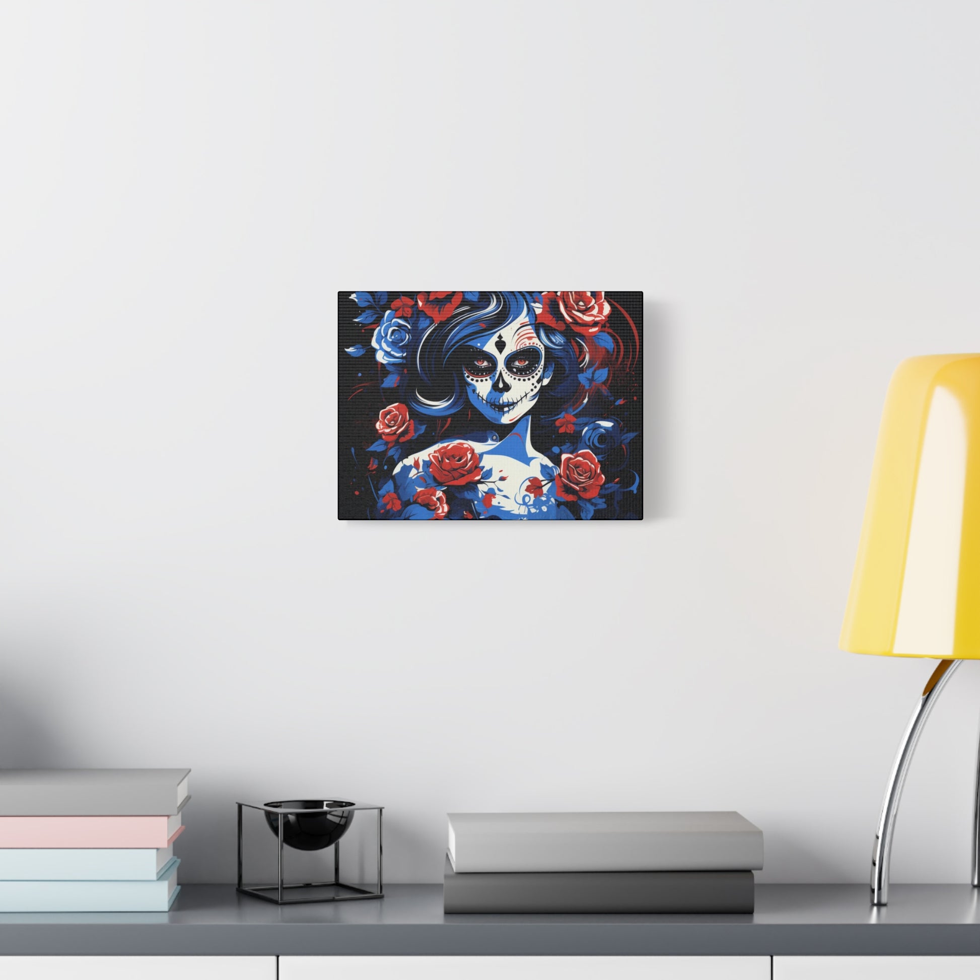 Stretched Canvas Art Print, Colorful Floral Skull Design, Wall Decor for Home, Dia de los Muertos, Gothic Vibe, Unique Gift, Art Lovers - VYBE Shop