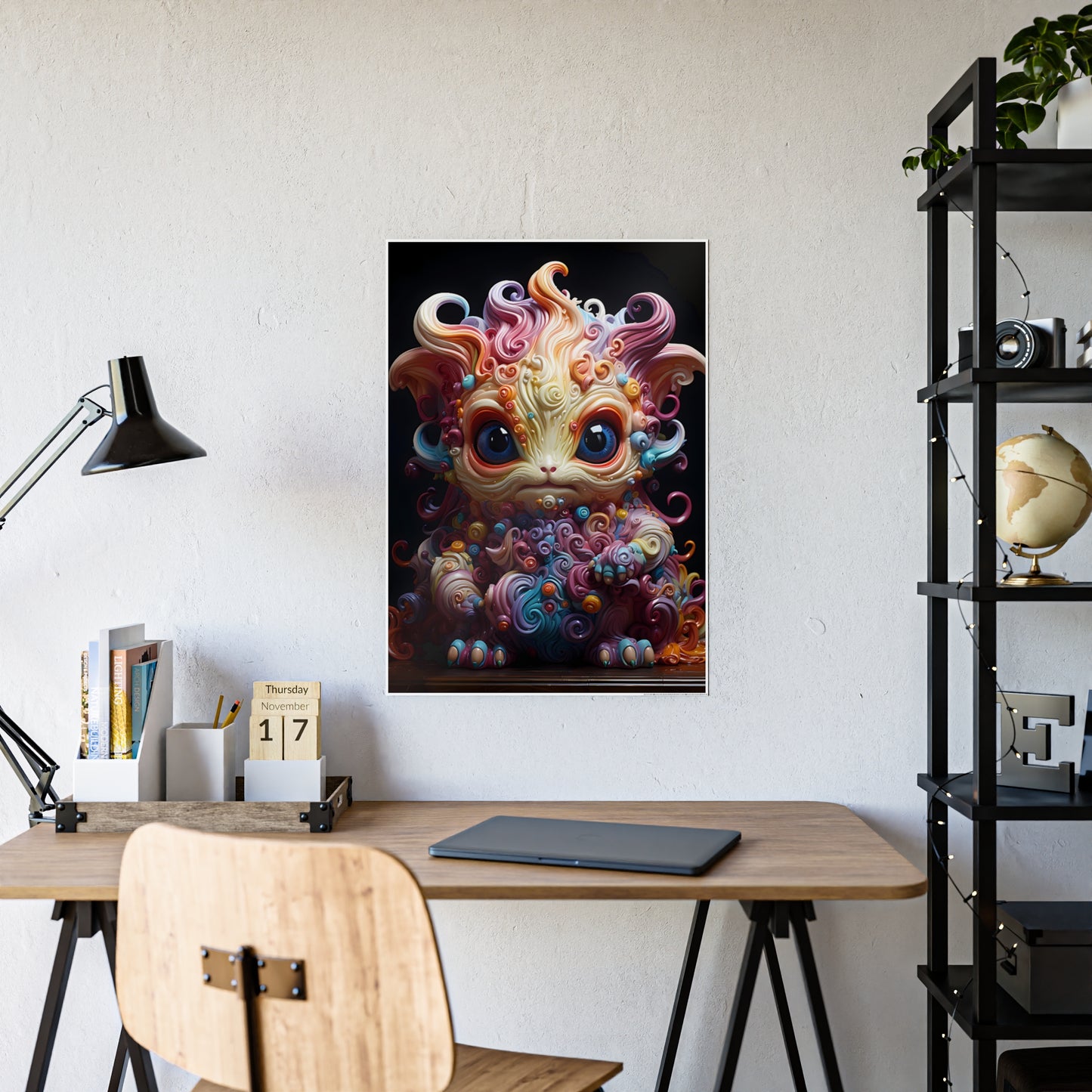 Colorful Monster Art Poster, Cute Creature Wall Art - VYBE Shop