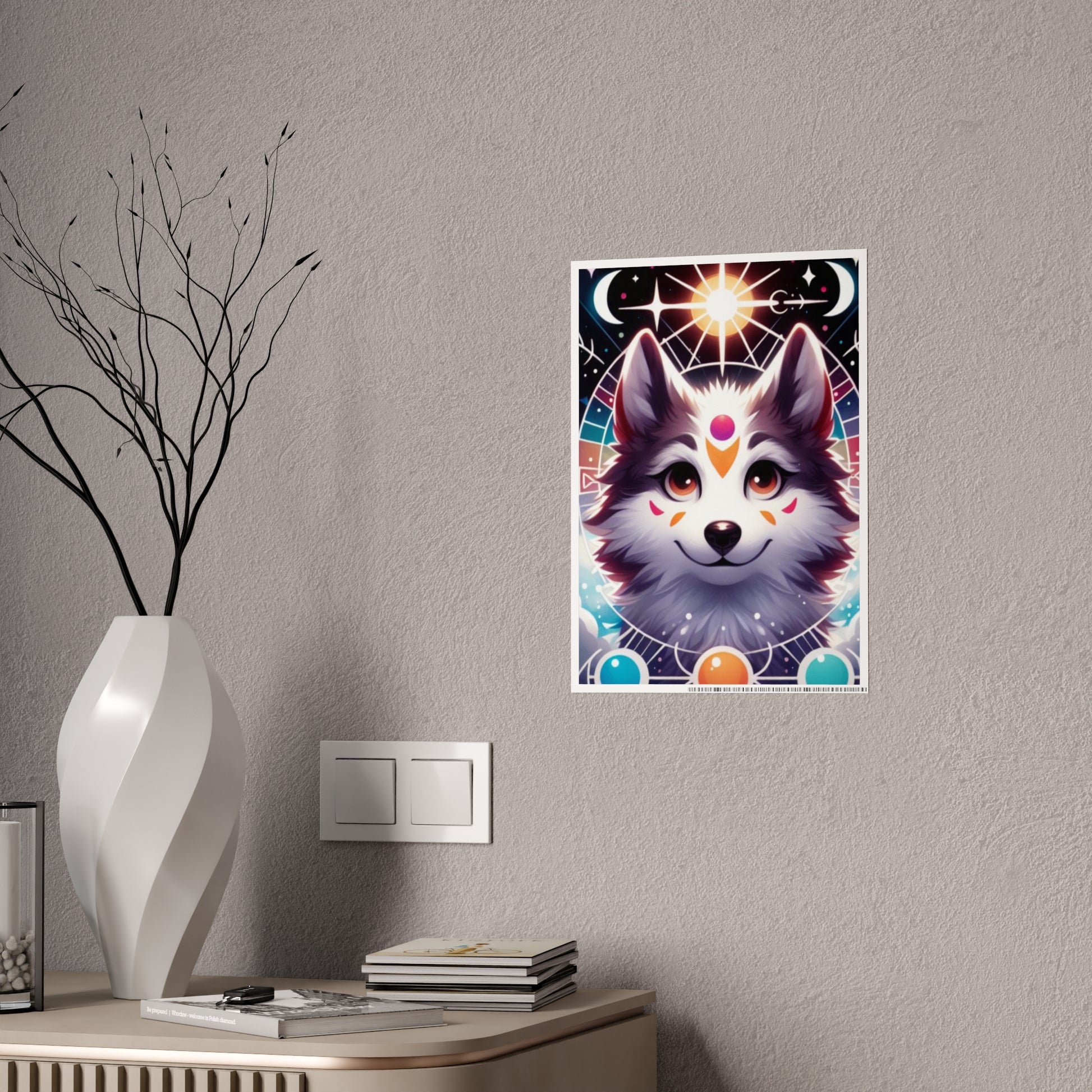 Cosmic Wolf Poster | Astrological Art for Home Decor - VYBE Shop