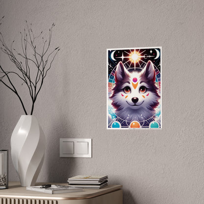 Cosmic Wolf Poster | Astrological Art for Home Decor - VYBE Shop