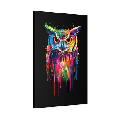 Neon Owl Matte Canvas Framed Print - VYBE Shop