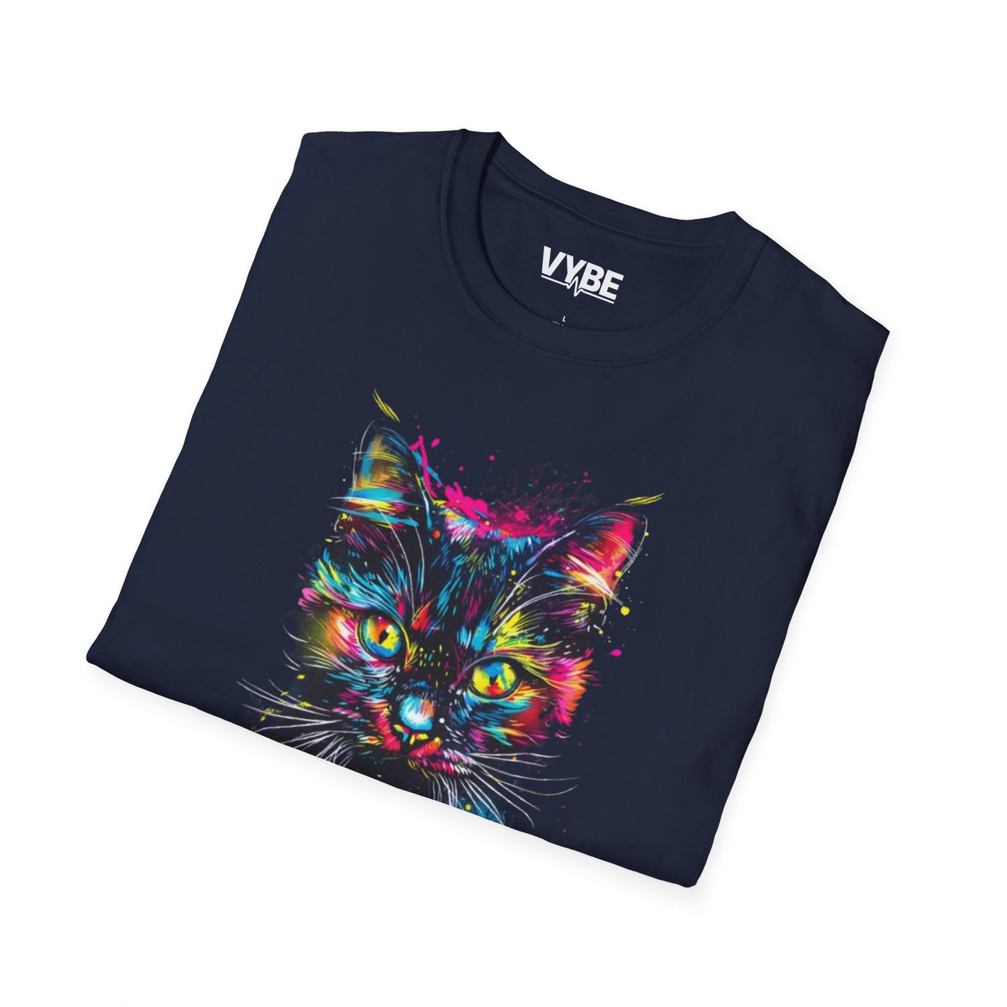 Vibrant Cat Graphic T-Shirt - VYBE Shop