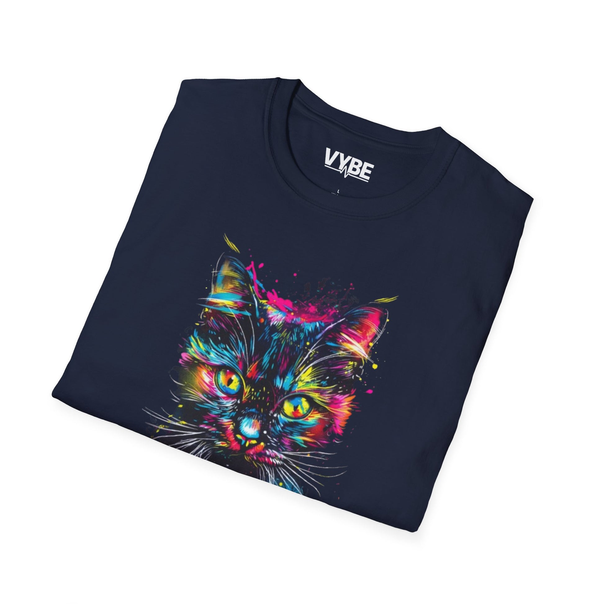 Vibrant Cat Graphic T-Shirt - VYBE Shop