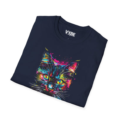 Vibrant Cat Graphic T-Shirt - VYBE Shop