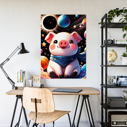 Cute Pig Galaxy Poster - Stunning Animal Wall Art for Unique Decor - VYBE Shop