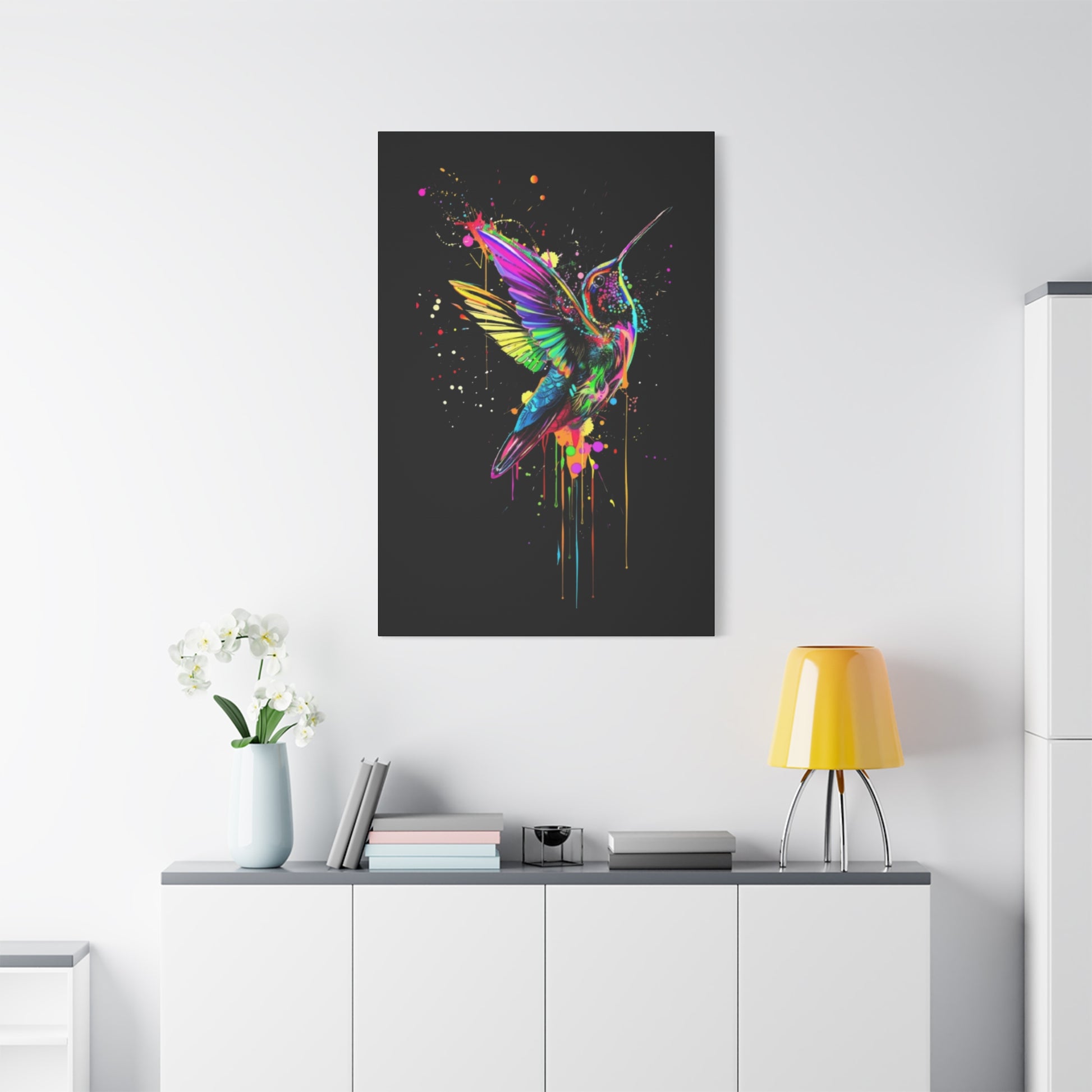 Neon Hummingbird Matte Canvas, Stretched, 1.25" - VYBE Shop