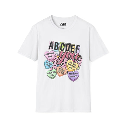 eEdgy- Colorful ABCDEFU Unisex T-Shirt with Fun Sayings, Casual Wear, Gift for Any Occasion, Trending Graphic Tee - VYBE Shop