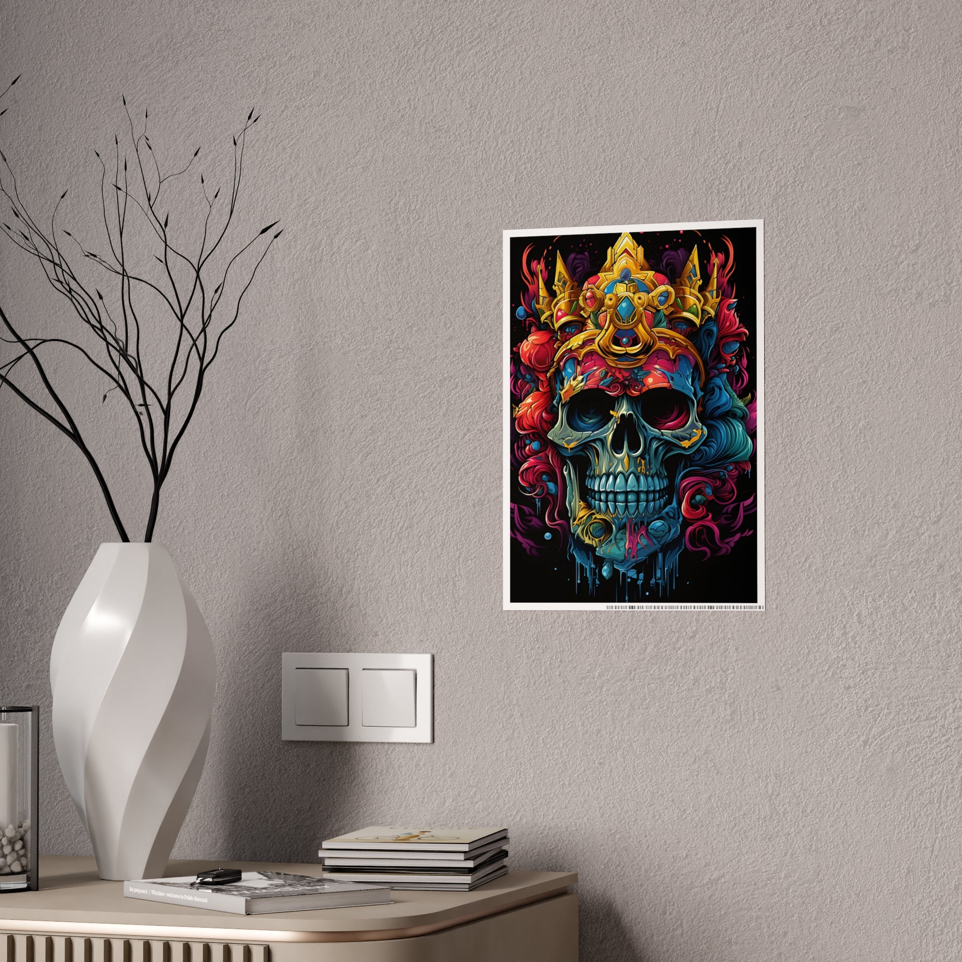 Vibrant Skull Art Poster - Glossy Colorful Home Decor - VYBE Shop