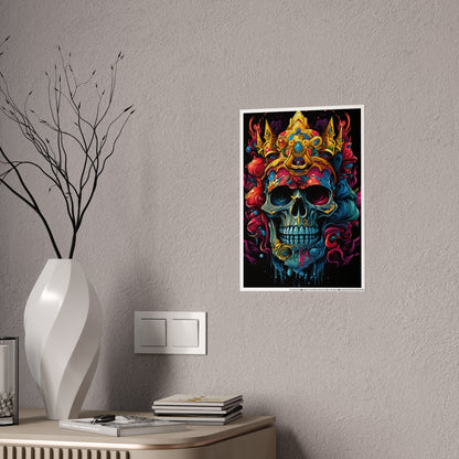 Vibrant Skull Art Poster - Glossy Colorful Home Decor - VYBE Shop