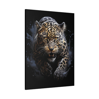 Fierce Leopard Canvas Art, Animal Print Wall Decor, Living Room Artwork, Nature Lover Gift, Wildlife Home Decor, Unique Gift Idea - VYBE Shop