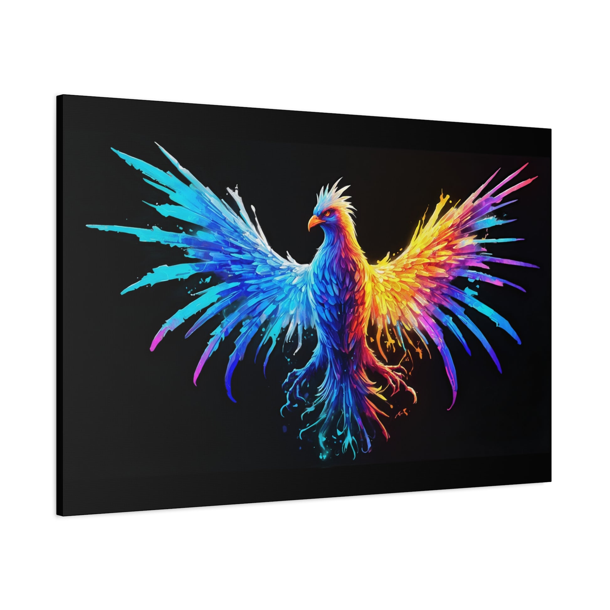 Neon Phoenix Canvas Wall Art | Colorful Home Decor, Inspirational Artwork, Gift for Art Lovers, Unique Wall Hanging - VYBE Shop