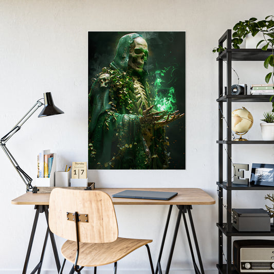 Skeleton Art Poster - Eerie Gothic Glassy Wall Art for Unique Home Decor - VYBE Shop