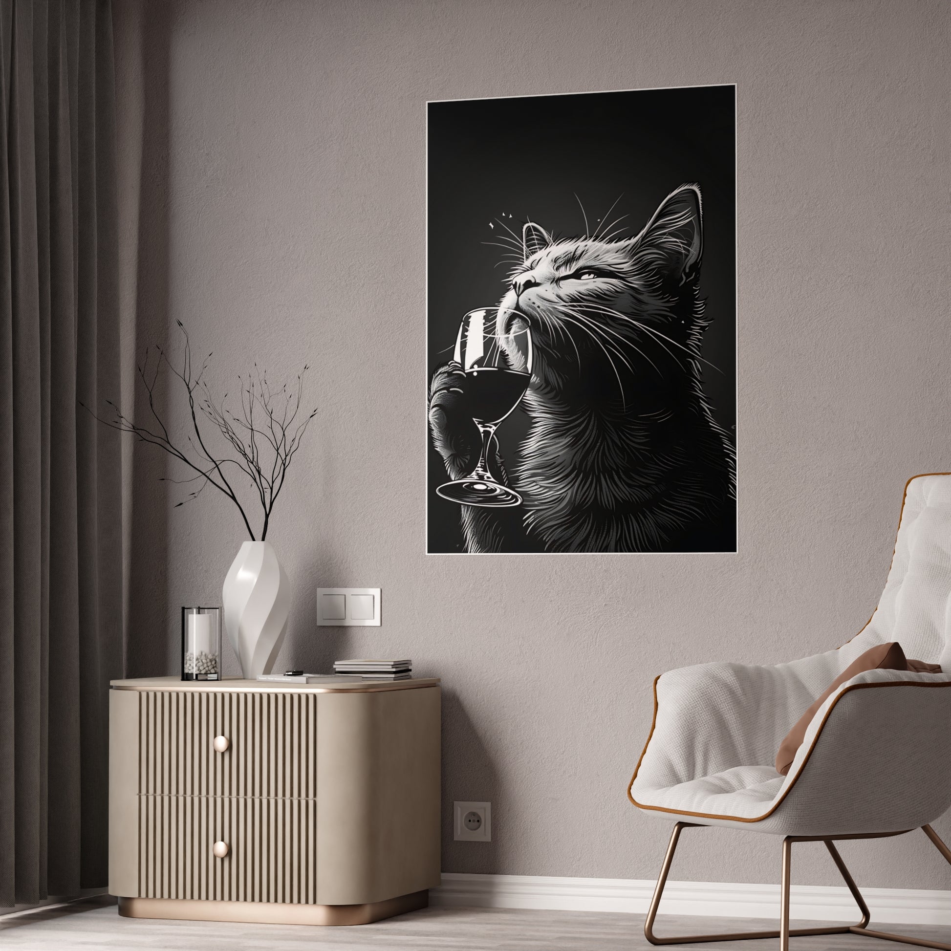 Cat Wall Art - Whimsical Cat Gloss Posters, Cute Cat Artwork & Gift for Cat Lovers - VYBE Shop