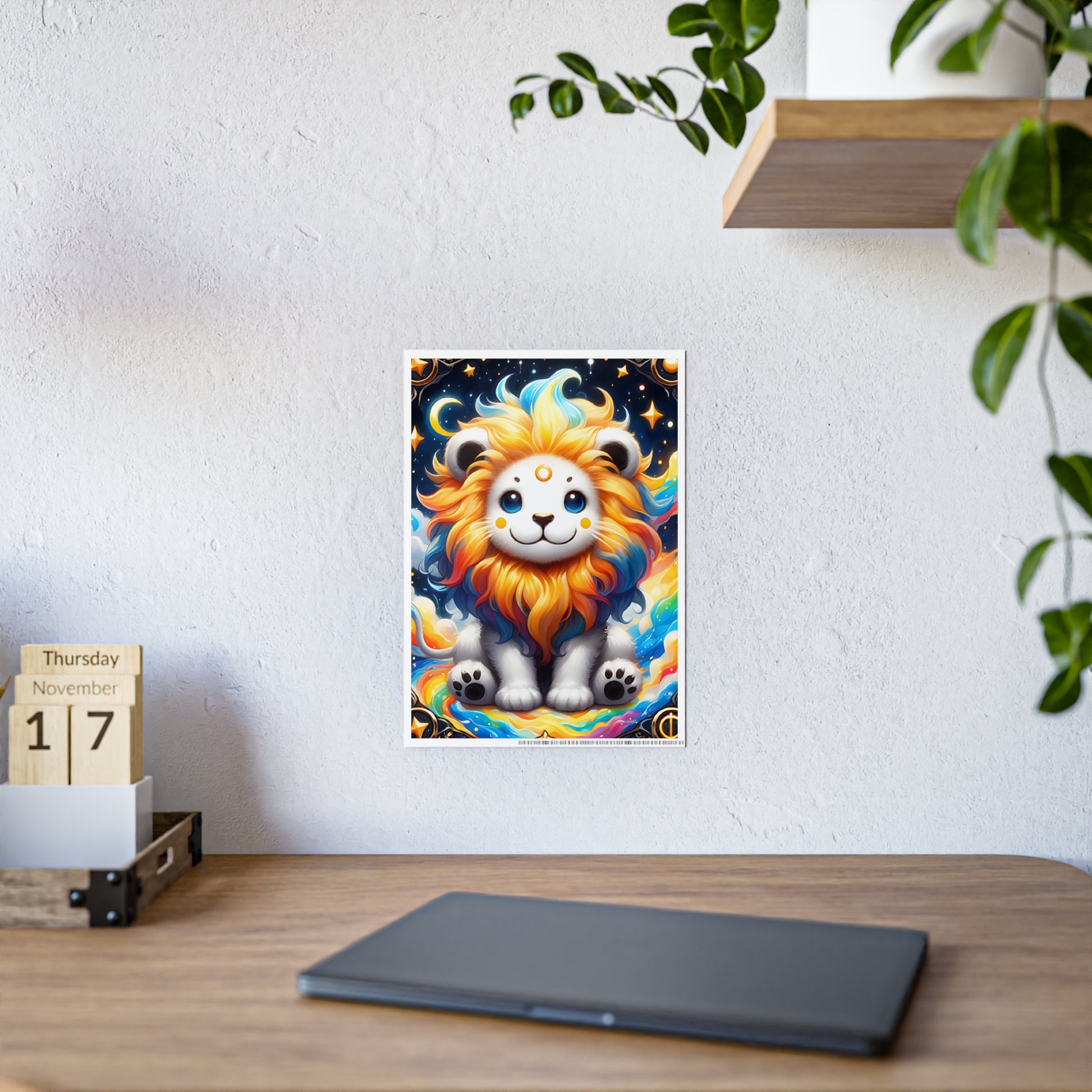 Cute Lion Wall Decor - Colorful Art Gloss Poster for Vibrant Home Decor - VYBE Shop