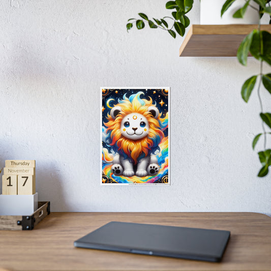 Cute Lion Wall Decor - Colorful Art Gloss Poster for Vibrant Home Decor - VYBE Shop