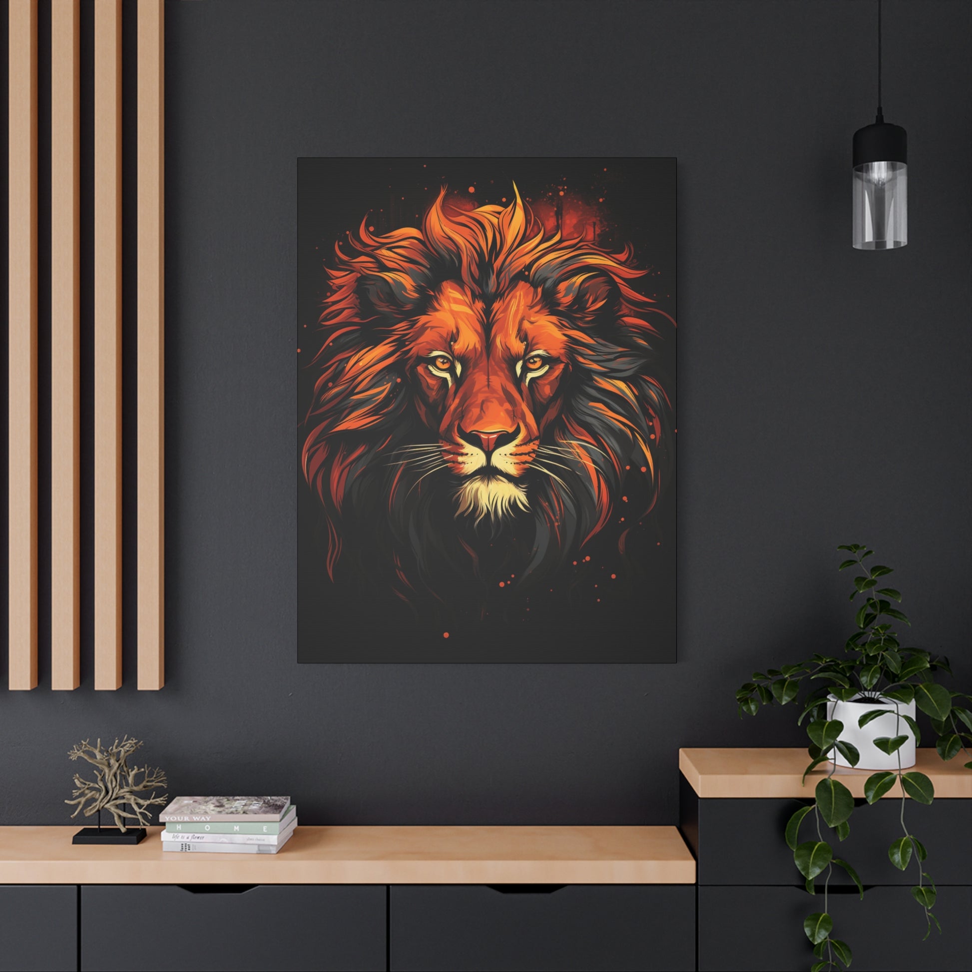 Vibrant Lion Art Canvas, Bold Wall Decor, Animal Lovers Gift, Safari Home Decor, Unique Art Piece for Any Room - VYBE Shop