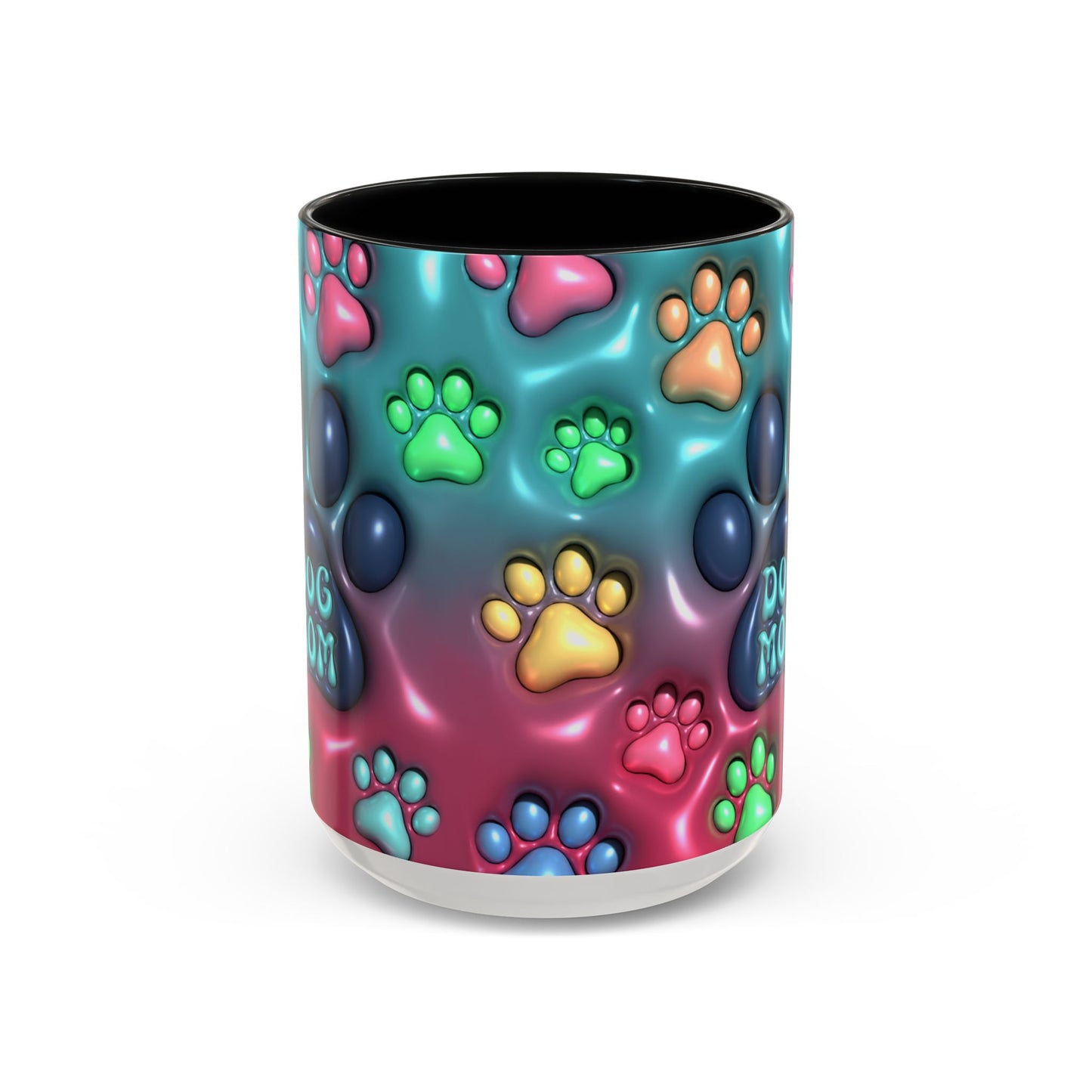 Colorful Dog Mom Coffee Mug, Inflated 3d Design, 11Oz or 15Oz - VYBE