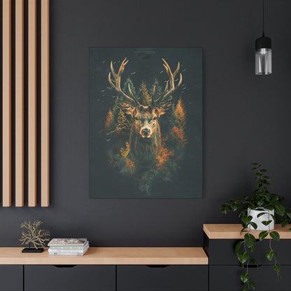 Majestic Stag Canvas Art Print, Nature Decor, Wildlife Wall Art, Rustic Home Decor, Gifts for Animal Lovers - VYBE Shop