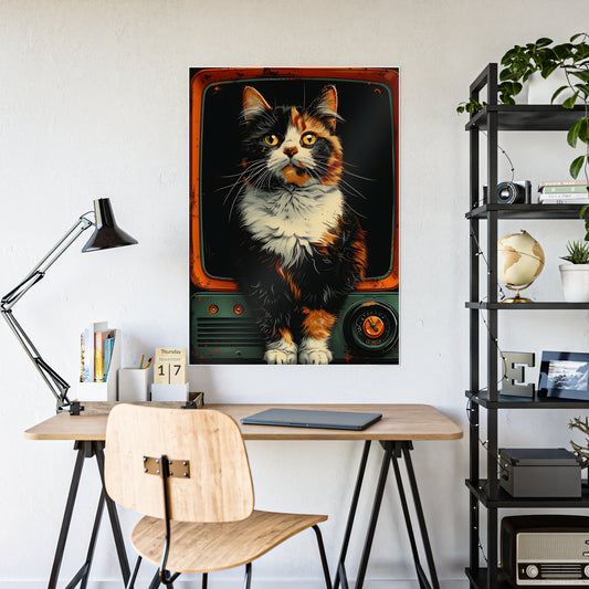 Cat Glossy Cat Art Poster | Vintage Charm for Cat Lovers, Home Decor - VYBE Shop