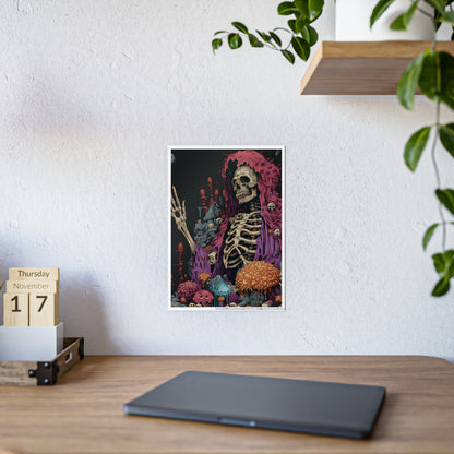 Skeleton Vibrant Skeleton Art Print, Glossy Poster, Gothic Wall Art - VYBE Shop