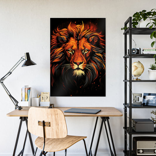 Lion Vibrant Lion Gloss Posters - Gorgeous Lion Wall Art for Stunning Home Decor, Office Design, and Nature Lover Gifts - VYBE Shop