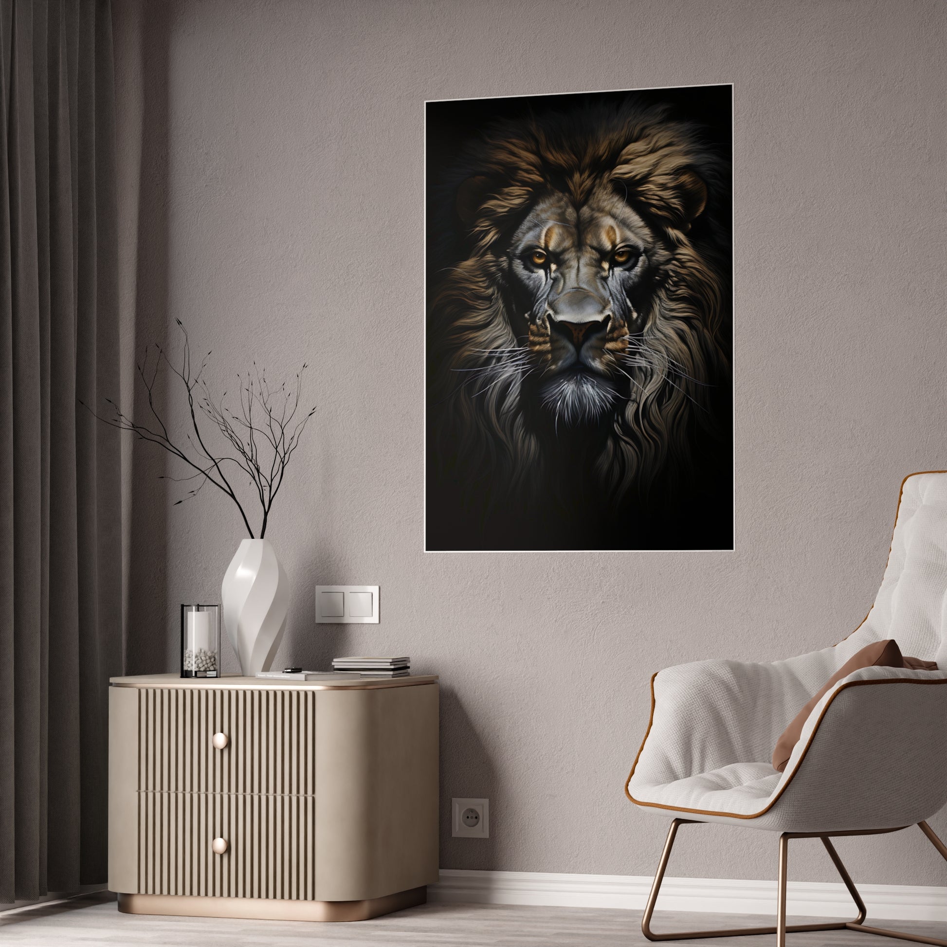 Majestic Lion Wall Art Posters - Glossy Animal Decor for Home and Office, Perfect Gifts for Wildlife Lovers - VYBE Shop