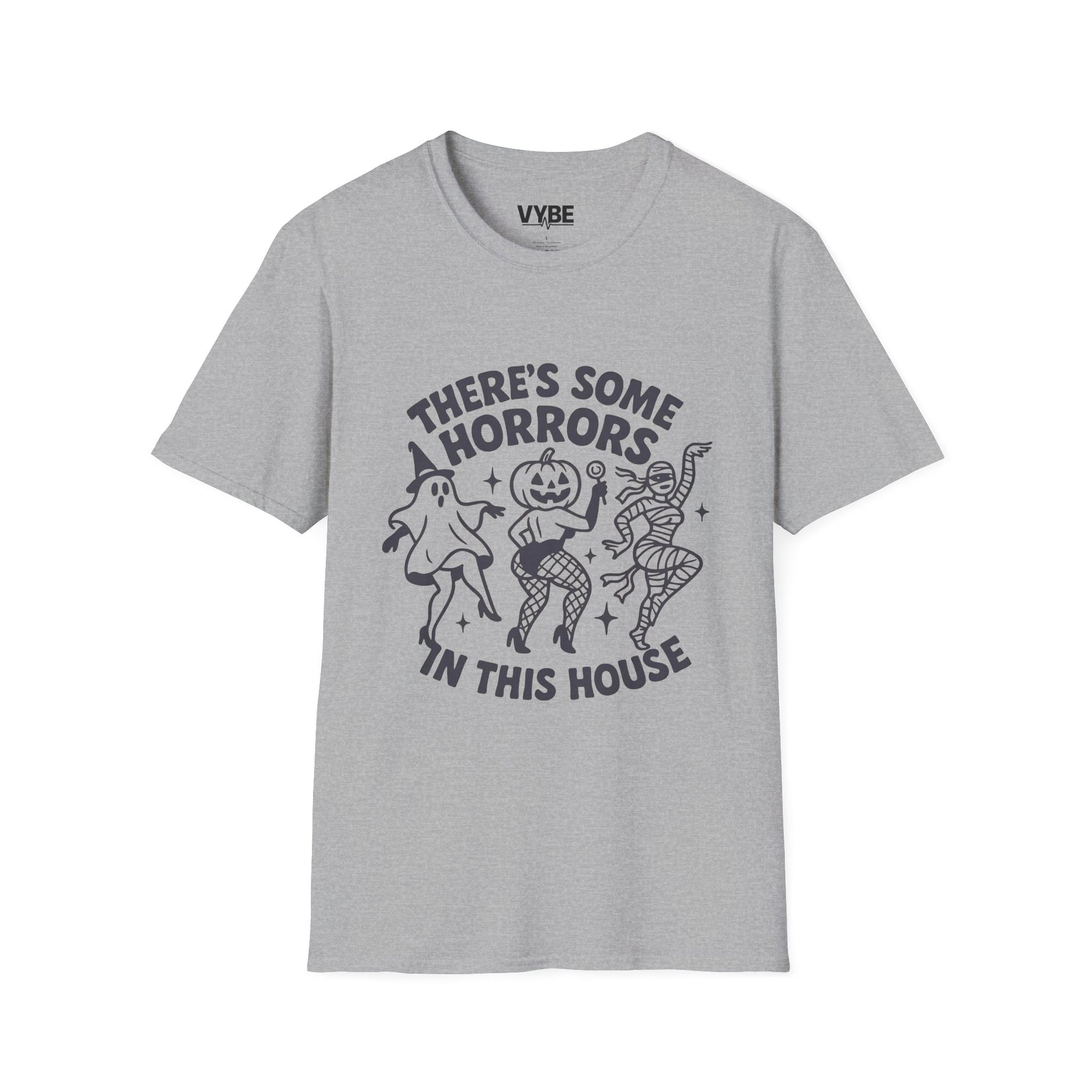 Halloween- Horrors In This House T-Shirt, Casual Wear, Spooky Party Shirt, Gift for Halloween Lovers, Fall Fashion, Ghost Design Tee - VYBE Shop