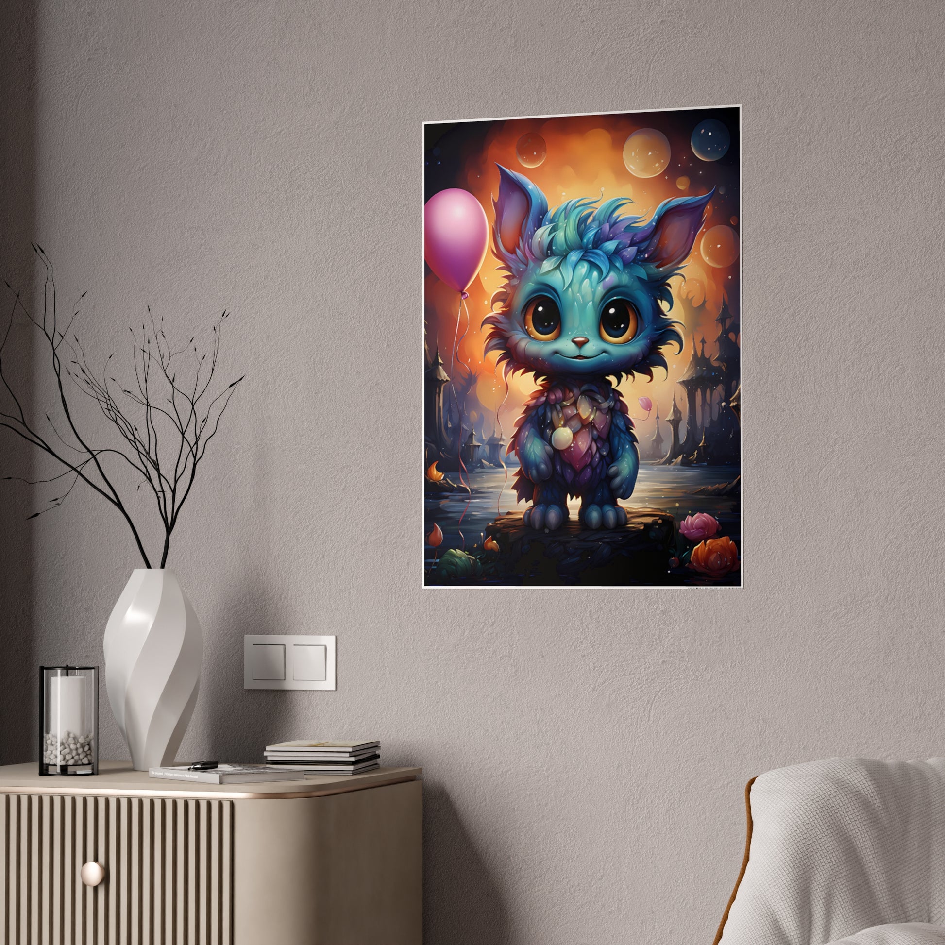 Whimsical Creature Poster, Fantasy Wall Décor, Kids Room Decor - VYBE Shop