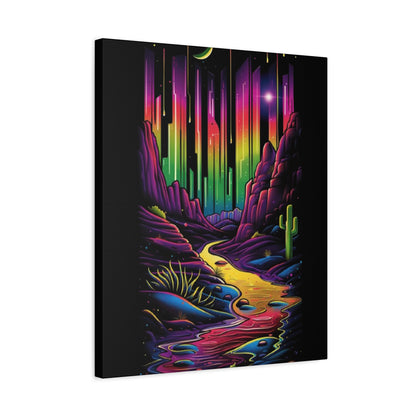 Neon Nature Canvas Art, Wall Decor, Colorful Landscape, Bohemian Home Decor, Gift for Art Lovers, Unique Wall Hanging - VYBE Shop