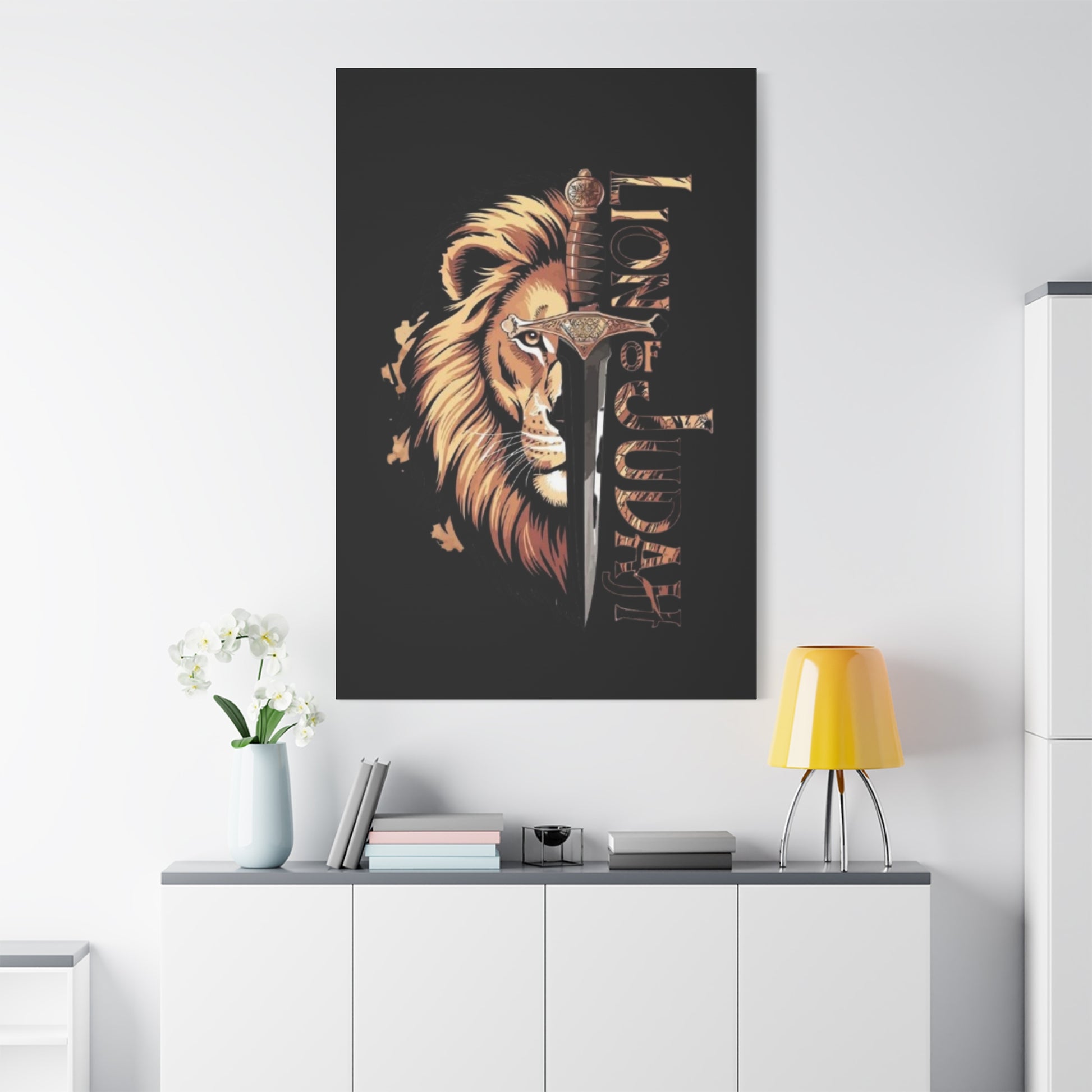 Reigion- Lion of Judah Canvas Art, Bold Wall Decor for Faith and Inspiration, Religious Home Decor, Lion Artwork, Spiritual Wall Art - VYBE Shop