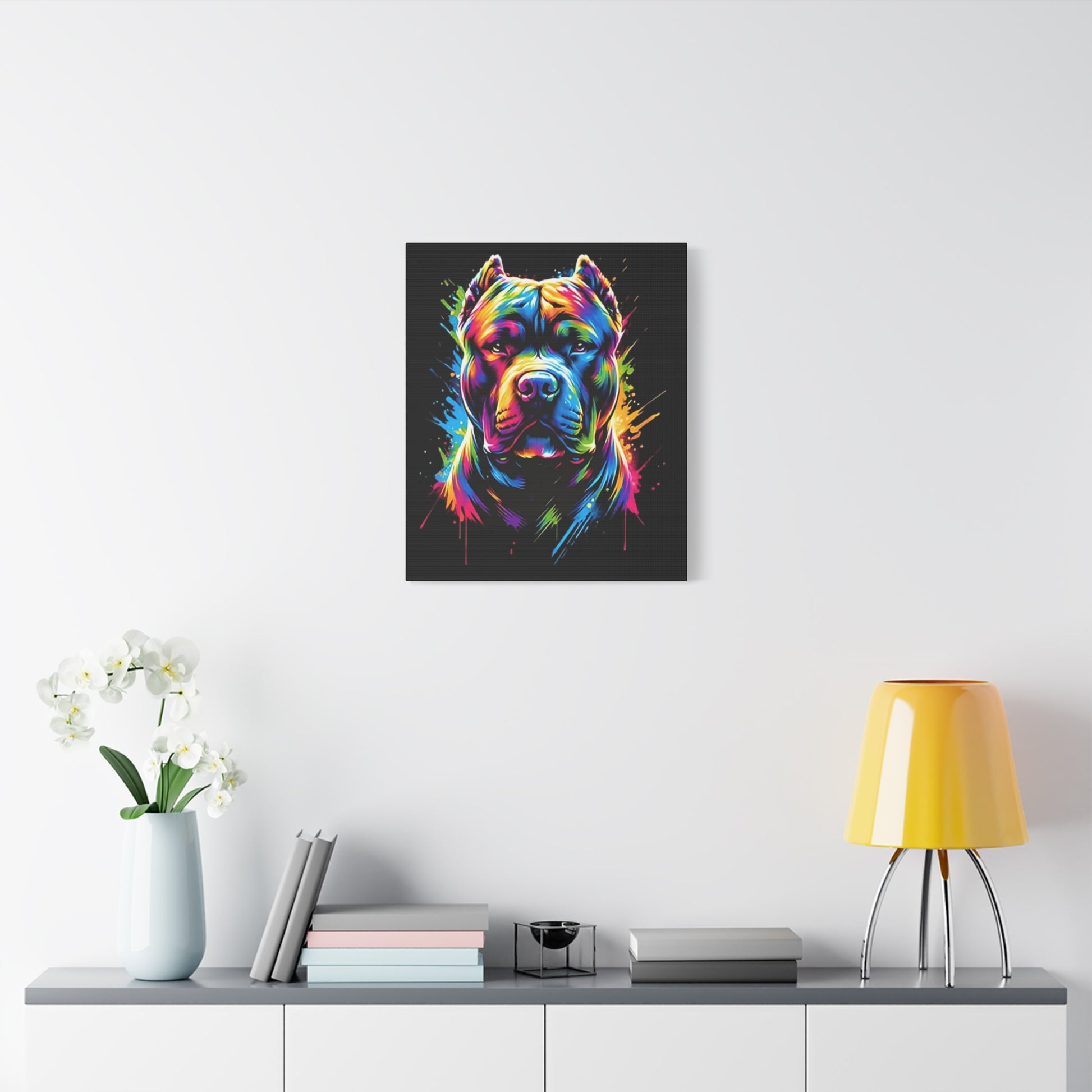 Vibrant Dog Art Canvas, Colorful Dog Portrait, Pet Lover Decoration, Home Wall Décor, Unique Gift for Dog Owners, Colorful Animal Wall Art - VYBE Shop
