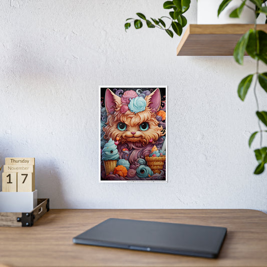 Colorful Cat Wall Art Poster - Cute Gloss Print for Vibrant Home Decor - VYBE Shop