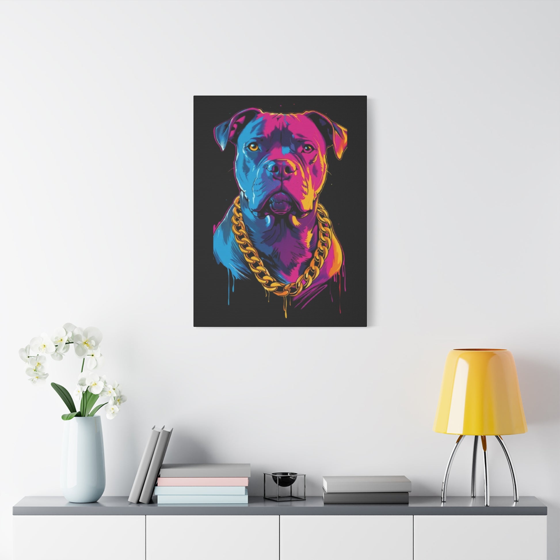 Neon Dog Portrait Canvas Art, Colorful Wall Decor for Pet Lovers, Unique Gift for Dog Owners, Home Gallery Decoration, Colorful Pet [...] - VYBE Shop